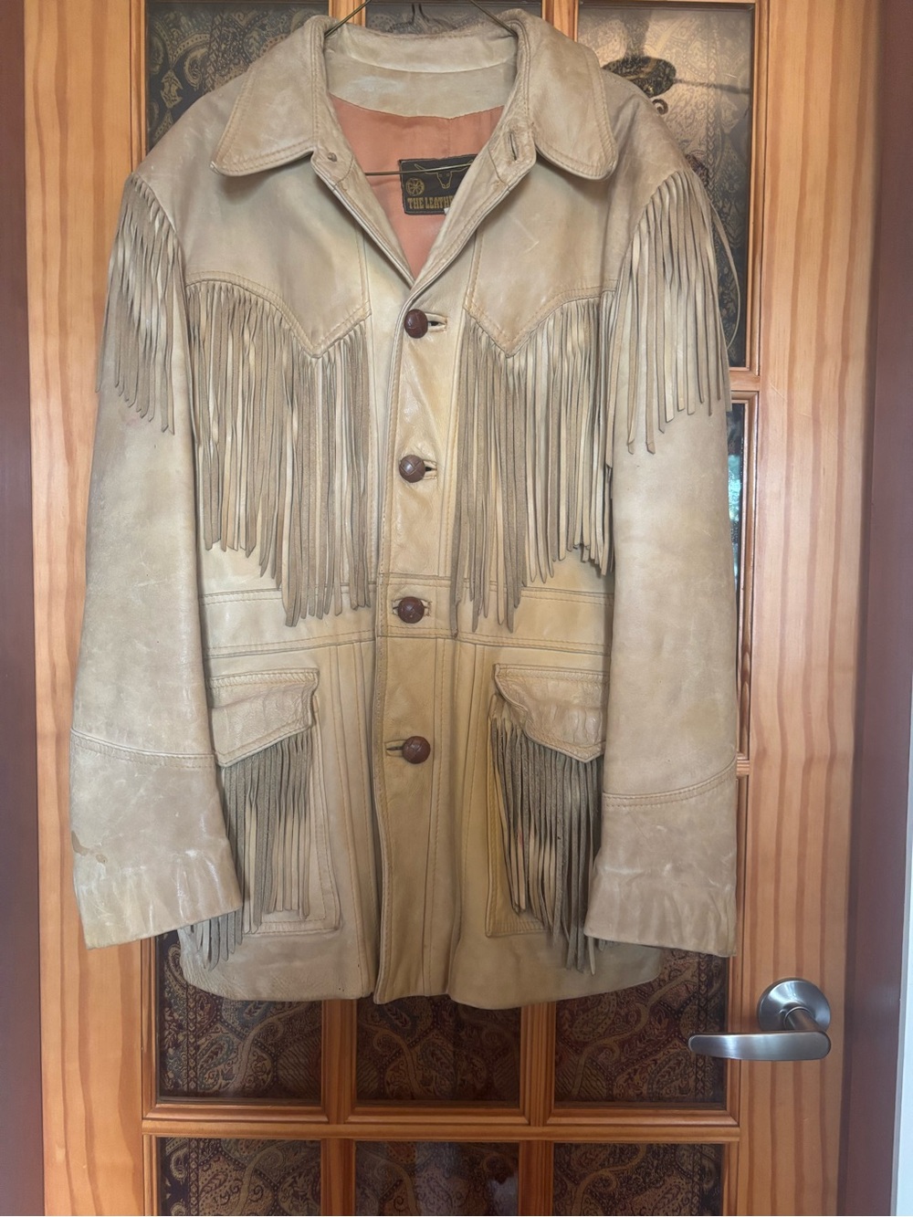 Vintage Fringed Leather Jacket - Beige - The Leather Ranch